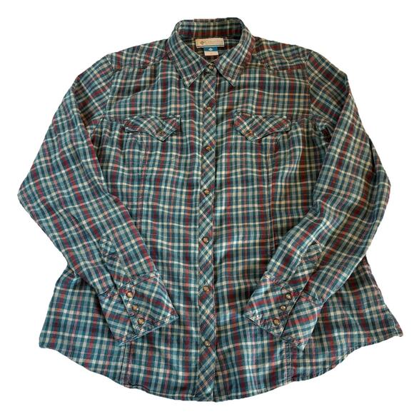 Columbia Snowy Nook Shirt Women’s XL Pink Long Sleeve Flannel Pearl Snap Western - Picture 4 of 15